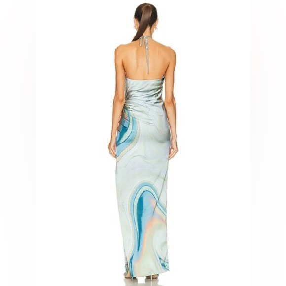 Simkhai Hansel Marble Printed Satin Gown - Picture 4 of 7